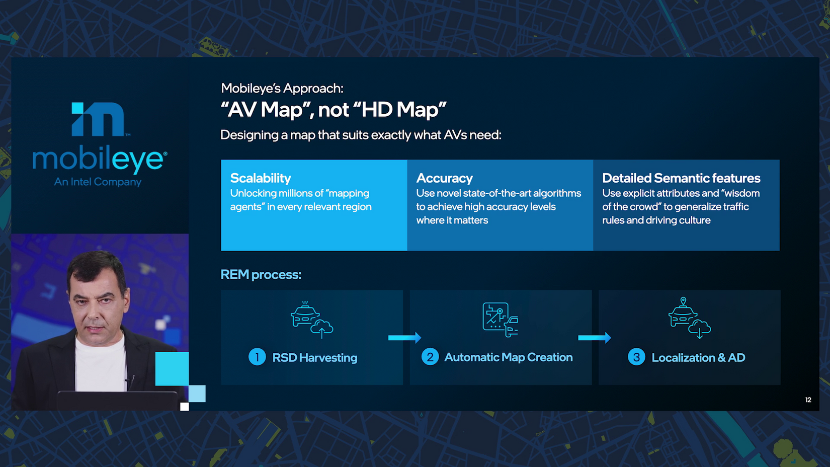 Mobileye approach: "AV map", not "HD map"