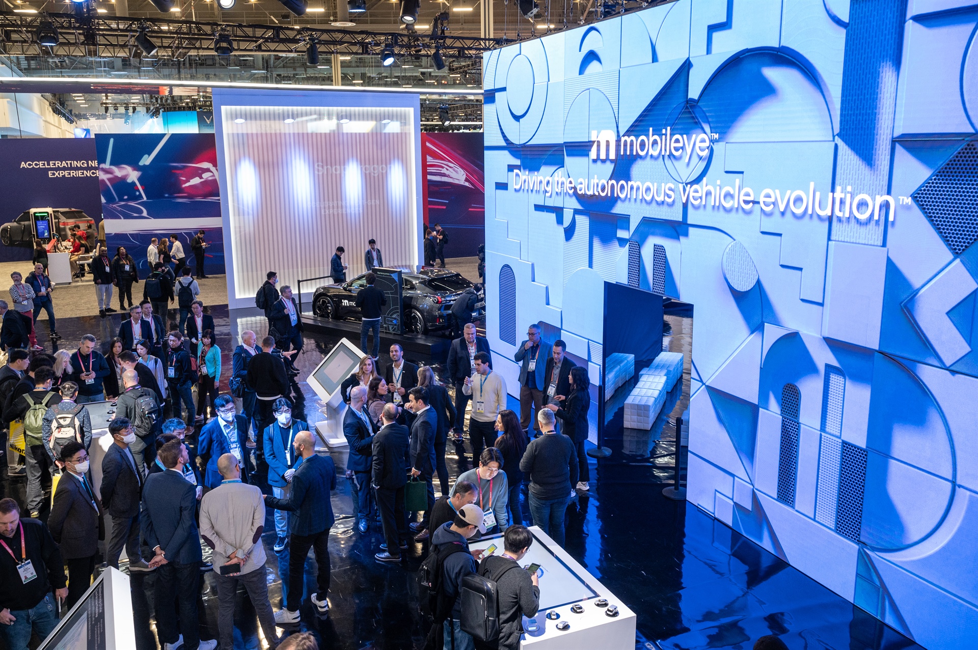 The Mobileye booth at CES 2023 (Credit: Mobileye)