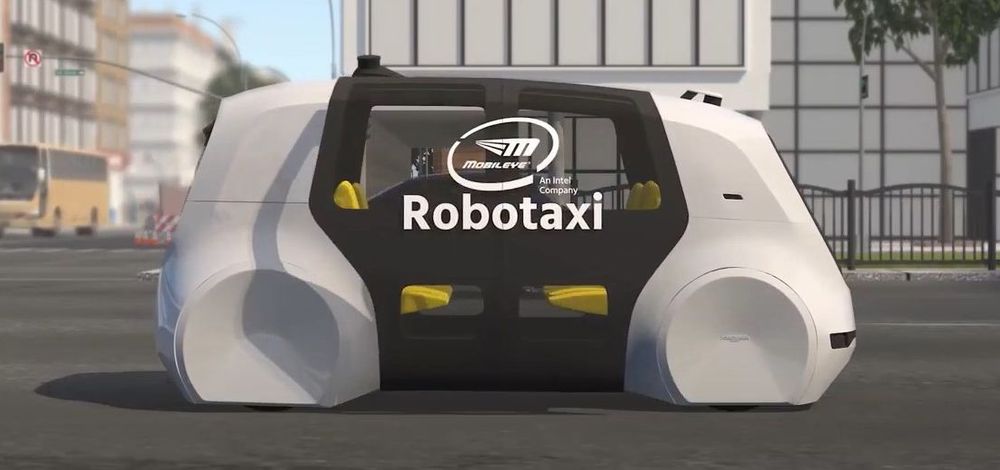 An illustration of a future robotaxi powered by Mobileye technology