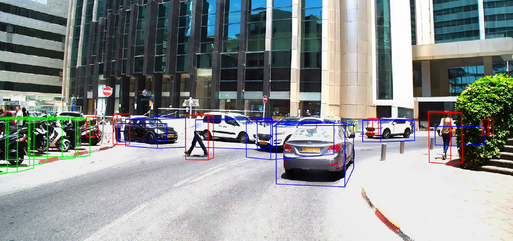 Bounding boxes illustrate how imaging radar helps AV sensing