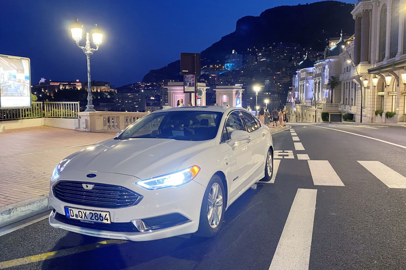 A Mobileye SuperVision development vehicle in Monte Carlo, Monaco, in the middle of a 2,000-kilometer road trip.