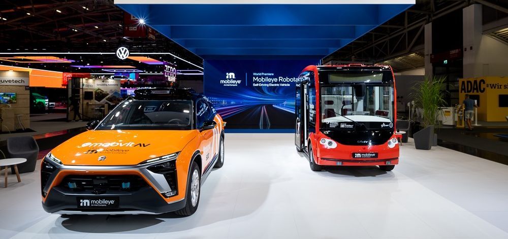 Mobileye robotaxi and Transdev i-Cristal shuttle on display at IAA Mobility 2021