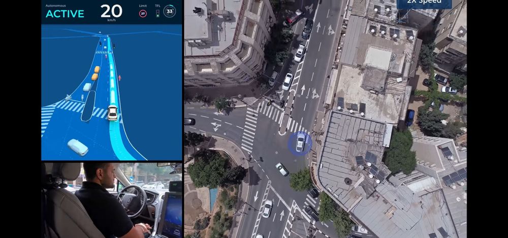 A screen capture from the 40-minute video showing Mobileye's autonomous vehicle driving through the streets of Jerusalem