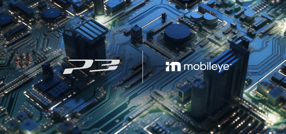 Logos of Project 3 and Mobileye on a circuit board