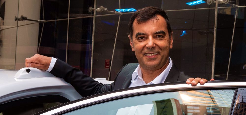 Mobileye CEO Prof. Amnon Shashua outside the NASDAQ MarketSite in New York