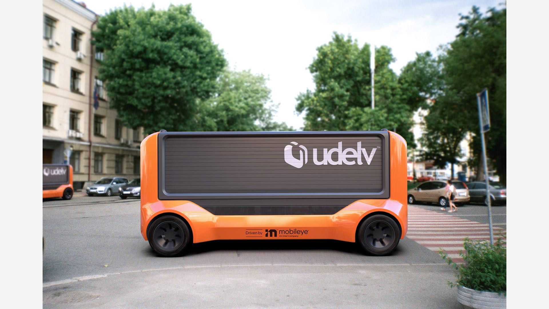 In April 2021, Udelv announced that the Mobileye Drive self-driving system will drive the company's Transporter autonomous delivery vehicles. (Credit: Udelv)