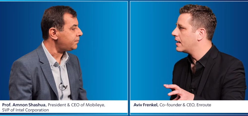 Mobileye CEO Prof. Amnon Shashua speaks with Enroute CEO Aviv Frenkel at EcoMotion 2020